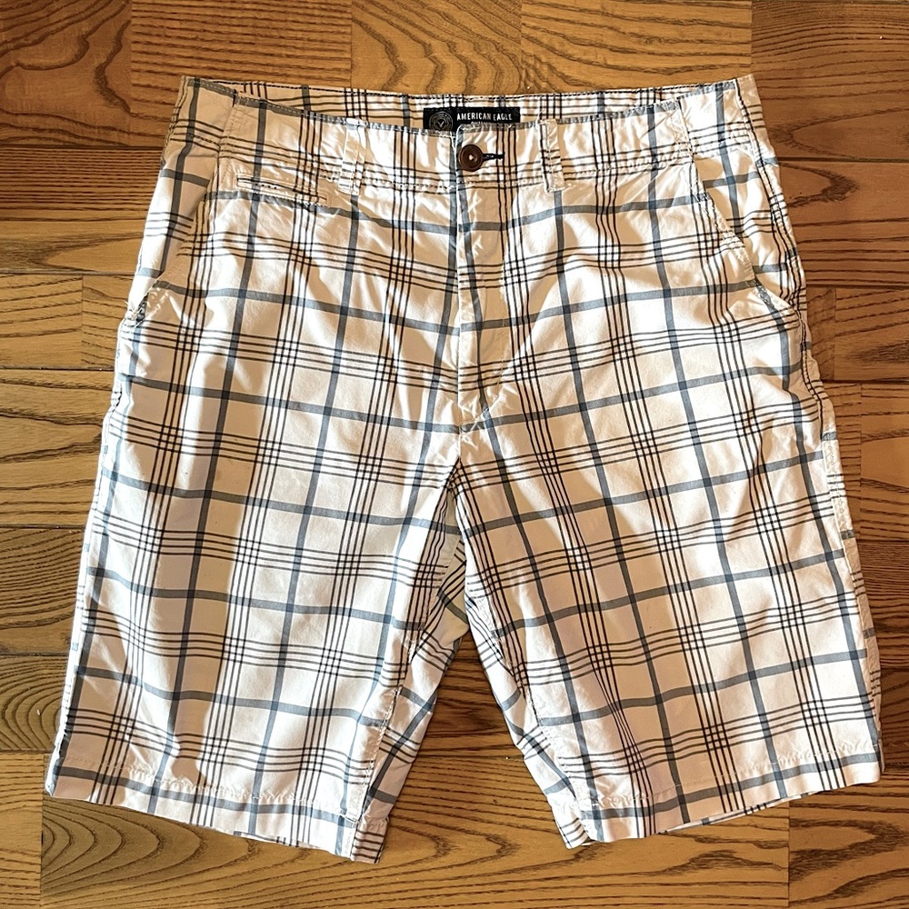 American Eagle Plaid Longboard Shorts Men’s 34